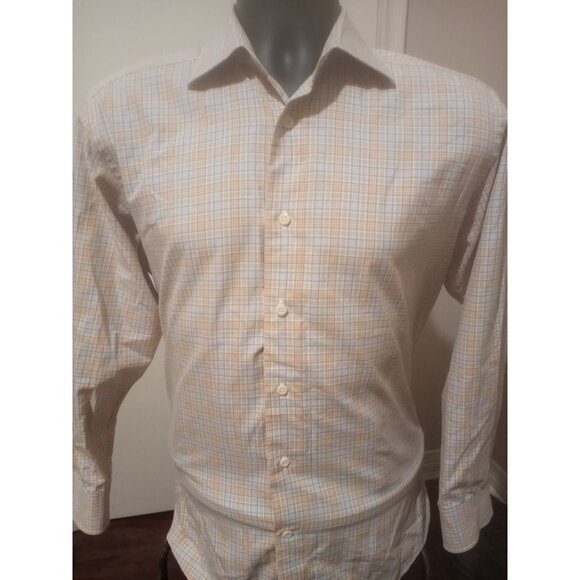 David Donahue Shirt Mens 15.5 32/33 (Large L) Long Sleeve Plaid Button Up - Picture 1 of 12
